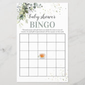 Tea and Greenery Baby shower Game Bingo Kaart Flye (Voorkant)