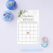 Tea and Greenery Baby shower Game Bingo Kaart Flye (Enkel)