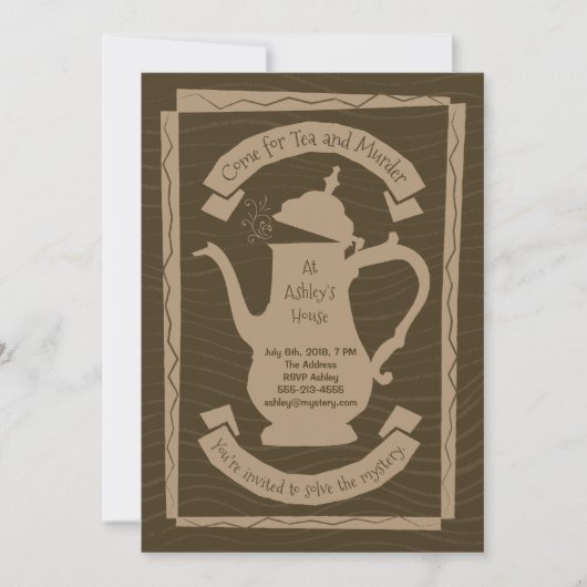Tea and Murder Party - Aangepaste uitnodiging (Voorkant)