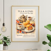 Tea and Scones Poster | English Tea Time Art