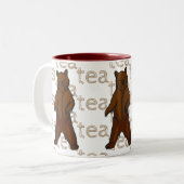Tea Artistic Wild Grizzly Brown Beer Tweekleurige Koffiemok (Voorkant links)