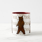 Tea Artistic Wild Grizzly Brown Beer Tweekleurige Koffiemok (Center)