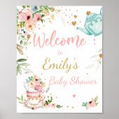 Tea Baby shower baby is het Welkomstteken van het  Poster (Voorkant)