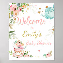 Tea Baby shower baby is het Welkomstteken van het