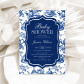 Tea Baby shower Blue Chinoiserie Kaart