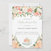 Tea Baby shower Invitation Garden Floral Kaart (Voorkant)