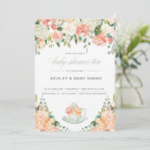 Tea Baby shower Invitation Garden Floral Kaart (Staand voorkant)