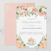 Tea Baby shower uitnodiging (Voorkant / Achterkant)