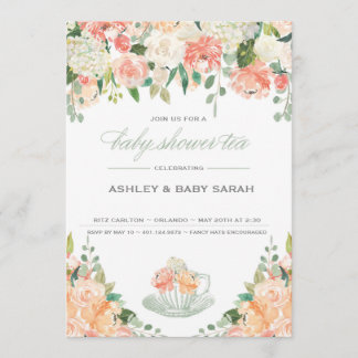 Tea Baby shower uitnodiging