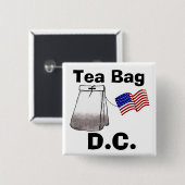 Tea Bag, D.C. Vierkante Button 5,1 Cm (Voorkant /achterkant)