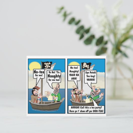 TEA BAG JOKE. BRIEFKAART (Staand voorkant)