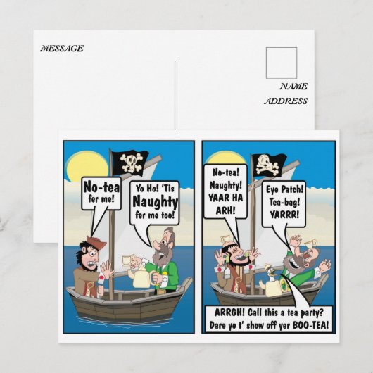 TEA BAG JOKE. BRIEFKAART (Voorkant / Achterkant)