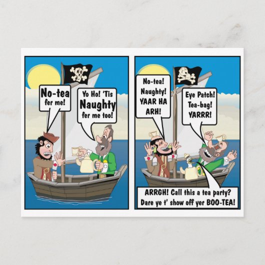 TEA BAG JOKE. BRIEFKAART (Voorkant)