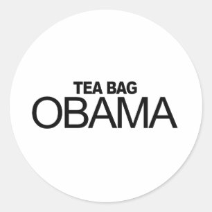 Tea Bag Obama Ronde Sticker