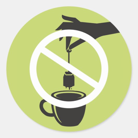 Tea Bag Ronde Sticker (Voorkant)