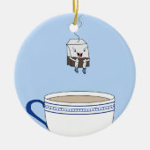 Tea bag springt in kop keramisch ornament (Voorkant)