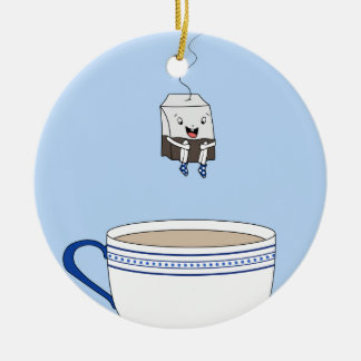 Tea bag springt in kop keramisch ornament