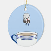 Tea bag springt in kop keramisch ornament (Links)