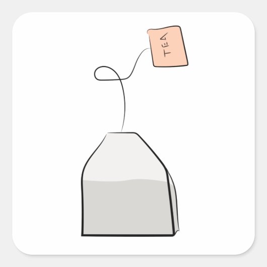 Tea bag vierkante sticker (Voorkant)