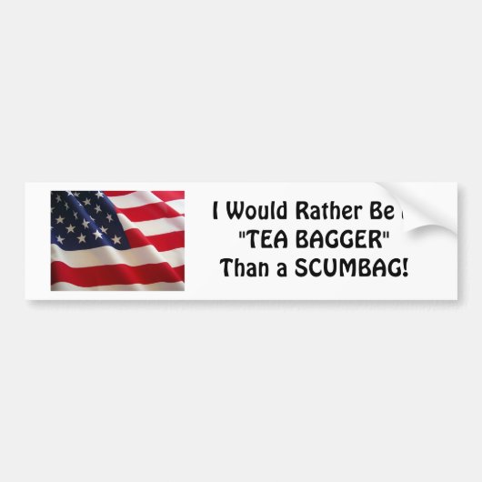 TEA BAGGER Bumpersticker (Voorkant)