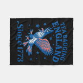 Tea Bagging England Since 1773 Patriotic Eagle 4th Fleece Deken (Voorkant (Horizontaal))