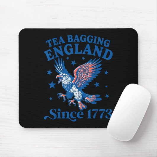 Tea Bagging England Since 1773 Patriotic Eagle 4th Muismat (Met muis)