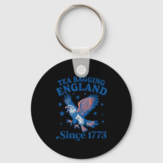 Tea Bagging England Since 1773 Patriotic Eagle 4th Sleutelhanger (Voorkant)