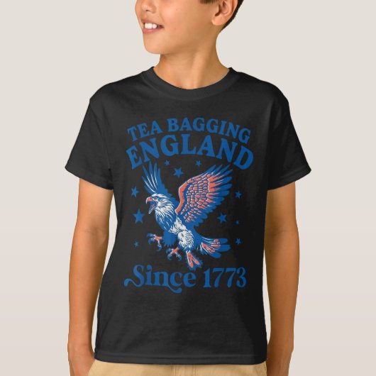 Tea Bagging England Since 1773 Patriotic Eagle 4th T-shirt (Voorkant)