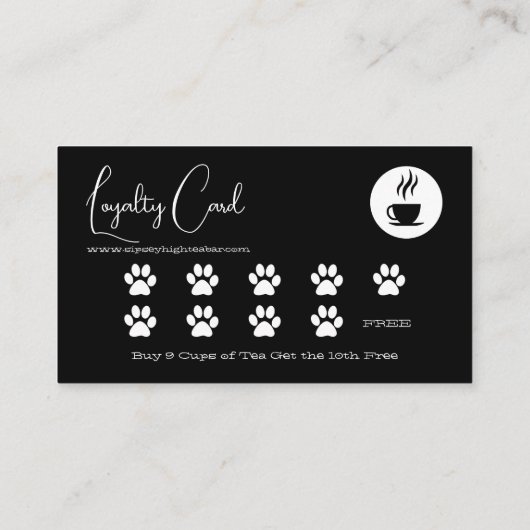 Tea Bar en Lounge Klantenkaartje (Achterkant)