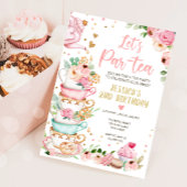 Tea Birthday Invitation Girl Party Par-tea Floral Kaart