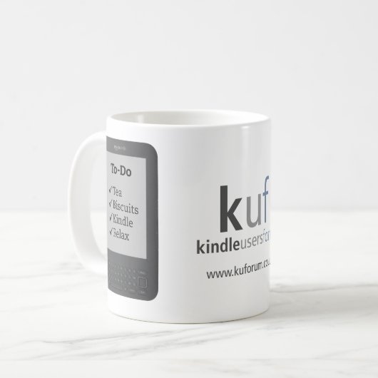 Tea & Biscuits - Mok met inkt toetsenbord (Voorkant links)