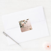 Tea Blush Beige Oil Roos Wedding Vierkante Sticker (Envelop)