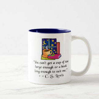 Tea & Boeken met Quote Two-toned Mok, 6 kleuren, 2 Tweekleurige Koffiemok