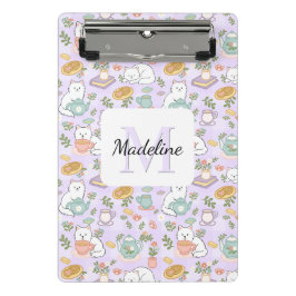 Tea & Bookish Cats Personalized Mini Clipboard Klembord