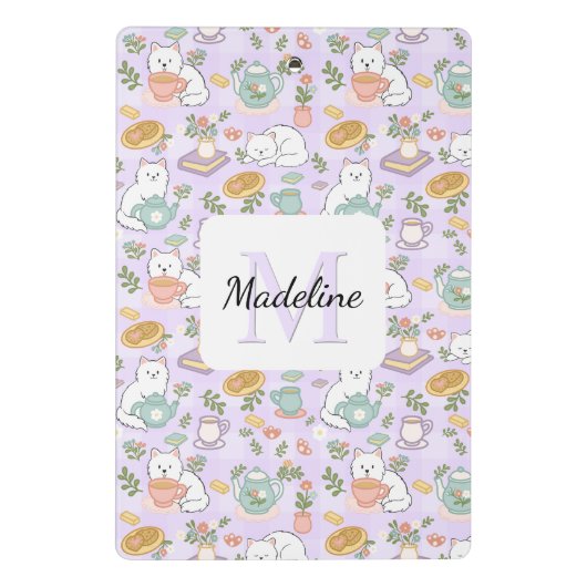 Tea & Bookish Cats Personalized Mini Clipboard Mini Klembord (Achterkant)
