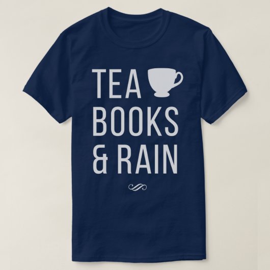 Tea Books amp Rain T-shirt (Design voorkant)