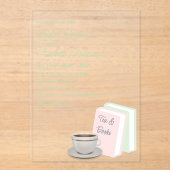 Tea & Books Bridal Shower Acryl Uitnodigingen (Voorkant)
