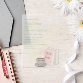 Tea & Books Bridal Shower Vellum Uitnodigingen
