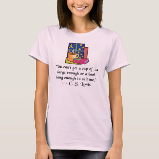 Tea & Books w Quote Dames Fied Organic T T-shirt