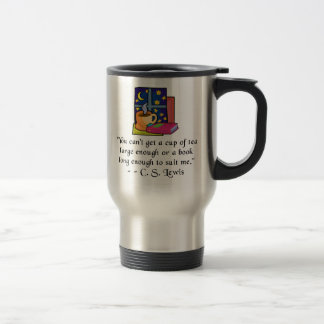 Tea & Books w Quote Travel Mug - 2 kleuren Reisbeker