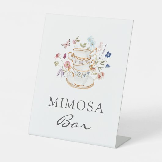 Tea Bridal Mimosa Bar Sign Reclamebord Met Voetstuk (Voorkant)