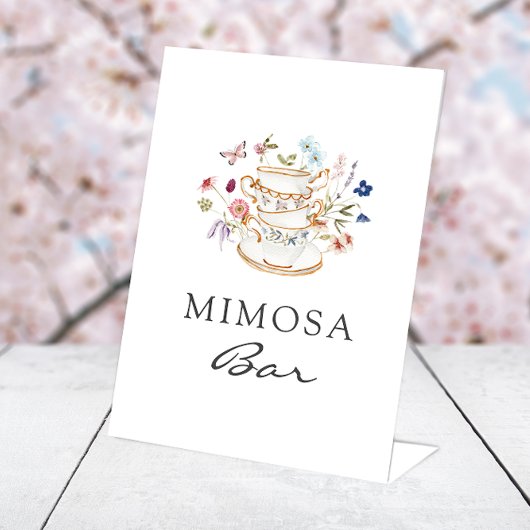 Tea Bridal Mimosa Bar Sign Reclamebord Met Voetstuk