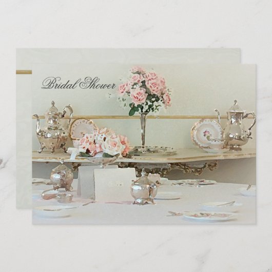 Tea Bridal Shower Invitation Kaart (Voorkant / Achterkant)