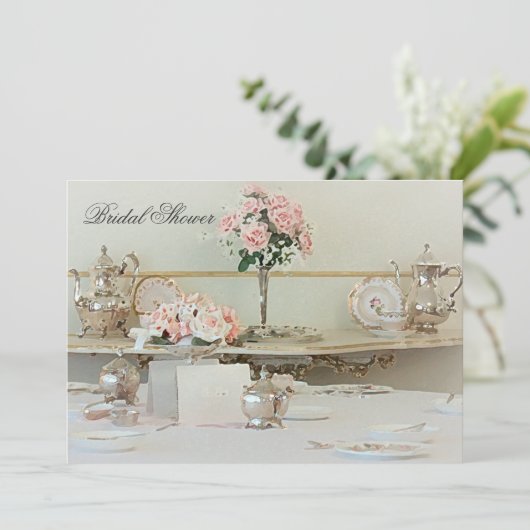 Tea Bridal Shower Invitation Kaart (Staand voorkant)