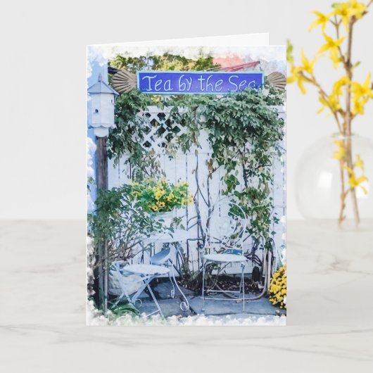 Tea by the Sea - Notecard Kaart (Gele Bloem)