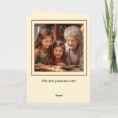 Tea Cake foto oma verjaardag gefeliciteerd Kaart (Achterkant)