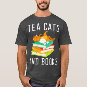 Tea Cats and Books Cute Tea Drinker T-shirt