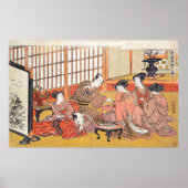 Tea Ceremony Isoda Koryusai japanese houblock art Poster (Voorkant)
