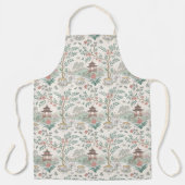 Tea Chinoiserie French Toile Du Jouy Pattern Apron Schort (Voorkant)