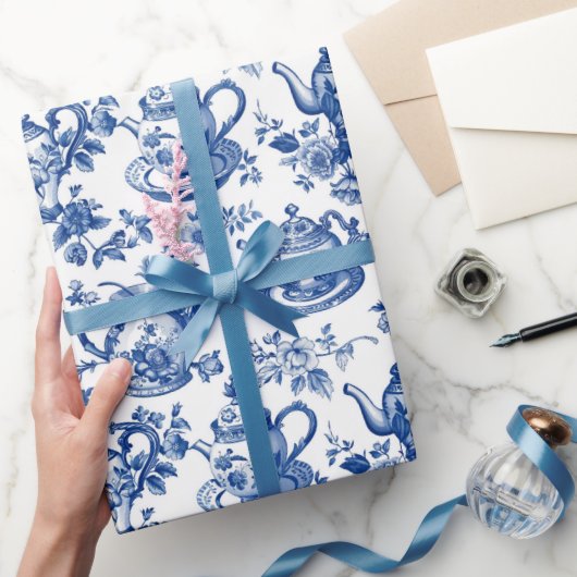 Tea Chinoiserie French Toile du Jouy Pattern Cadeaupapier (Geschenken)